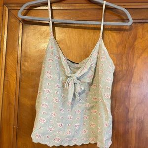 Top Shop Floral Cropped Tank Top